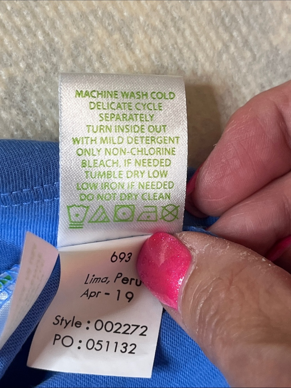 Lily Pulitzer-Vibrant Blue Brewster Tunic Dress with White Embroidered V-Neck-XL - Picture 7 of 7